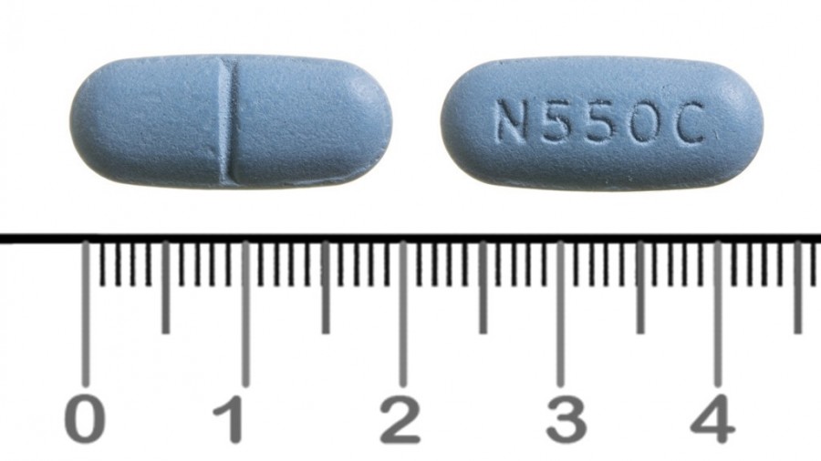 NAPROXENO SODICO CINFA 550 mg COMPRIMIDOS EFG, 40 comprimidos fotografía de la forma farmacéutica.
