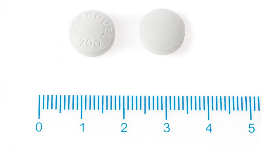 SEROQUEL 200 mg COMPRIMIDOS RECUBIERTOS CON PELICULA , 60 comprimidos fotografía de la forma farmacéutica.