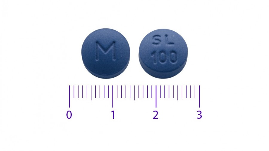 SILDENAFILO VIATRIS 100 MG COMPRIMIDOS RECUBIERTOS CON PELICULA EFG, 8 comprimidos fotografía de la forma farmacéutica.