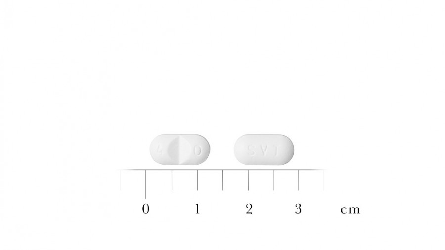 SIMVASTATINA STADA 40 mg COMPRIMIDOS RECUBIERTOS CON PELICULA EFG, 28 comprimidos fotografía de la forma farmacéutica.