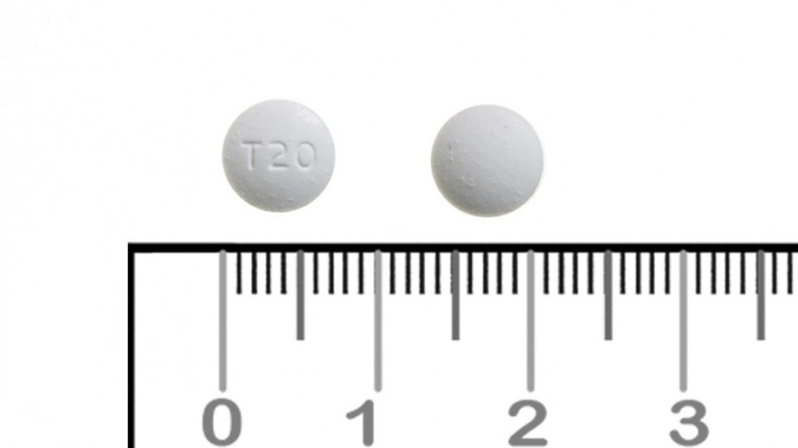TELMISARTAN CINFA 20 MG COMPRIMIDOS EFG , 28 comprimidos fotografía de la forma farmacéutica.