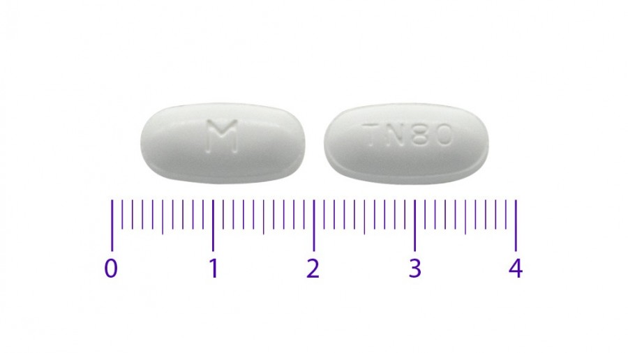 TELMISARTAN VIATRIS 80 MG COMPRIMIDOS EFG, 28 comprimidos fotografía de la forma farmacéutica.