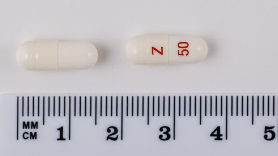 ZONISAMIDA SANDOZ 50 MG CAPSULAS DURAS EFG, 28 cápsulas fotografía de la forma farmacéutica.